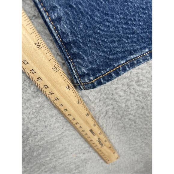 Levis Premium Jeans Wedgie Straight High Rise 31x28 Blue Dark Wash Big E NWT - Picture 4 of 10